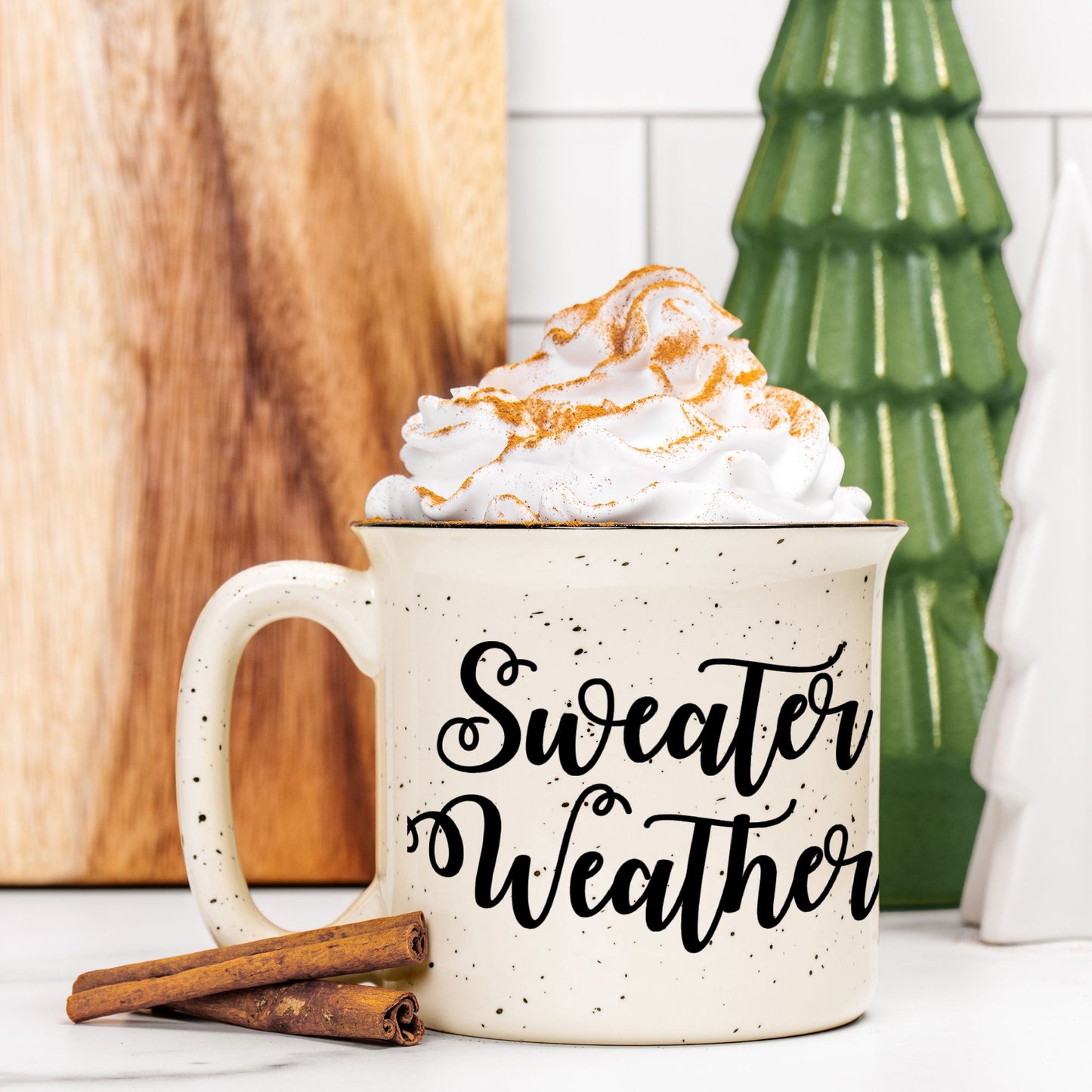 Ceramic Camp Mug Speckled Cream 13oz