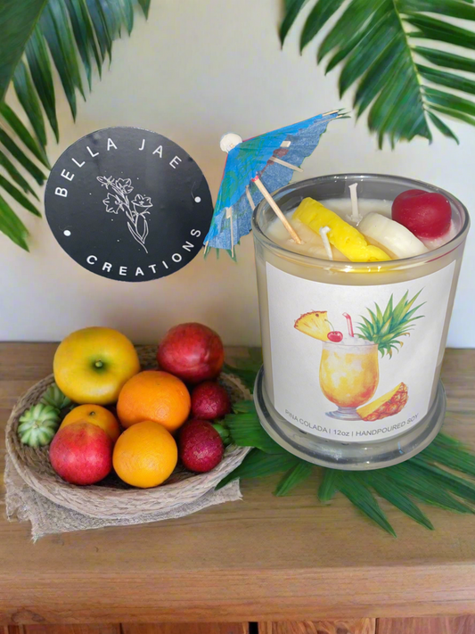 Pina Colada Scented 12 oz Soy Candle