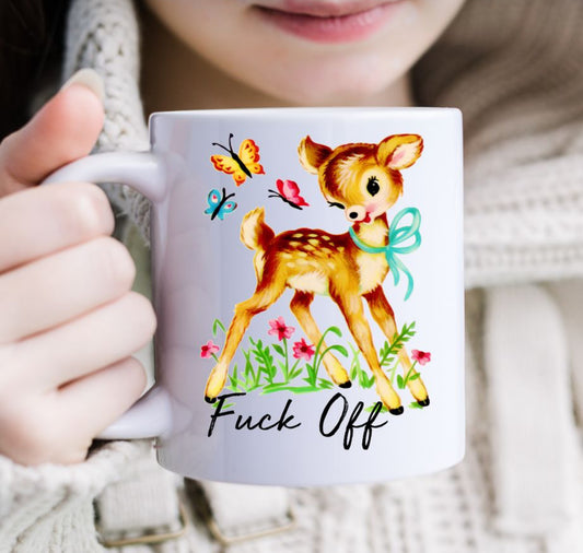 Fuck Off Vintage Deer Coffee Mug