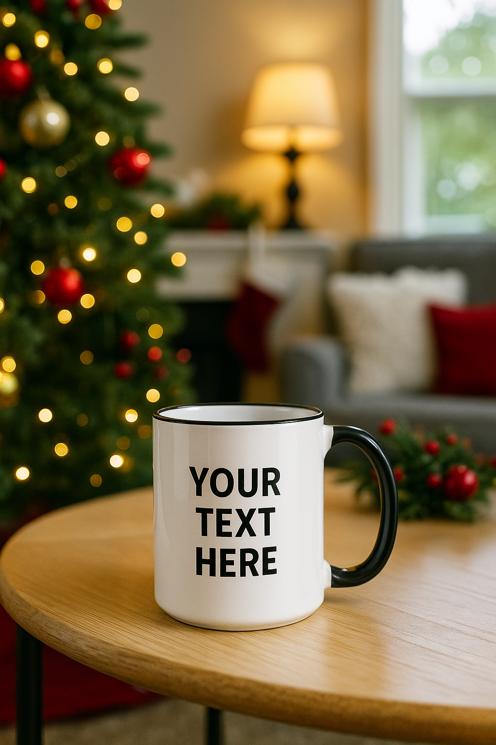 Christmas Mug Mockup – Cozy Holiday Scene PNG Download