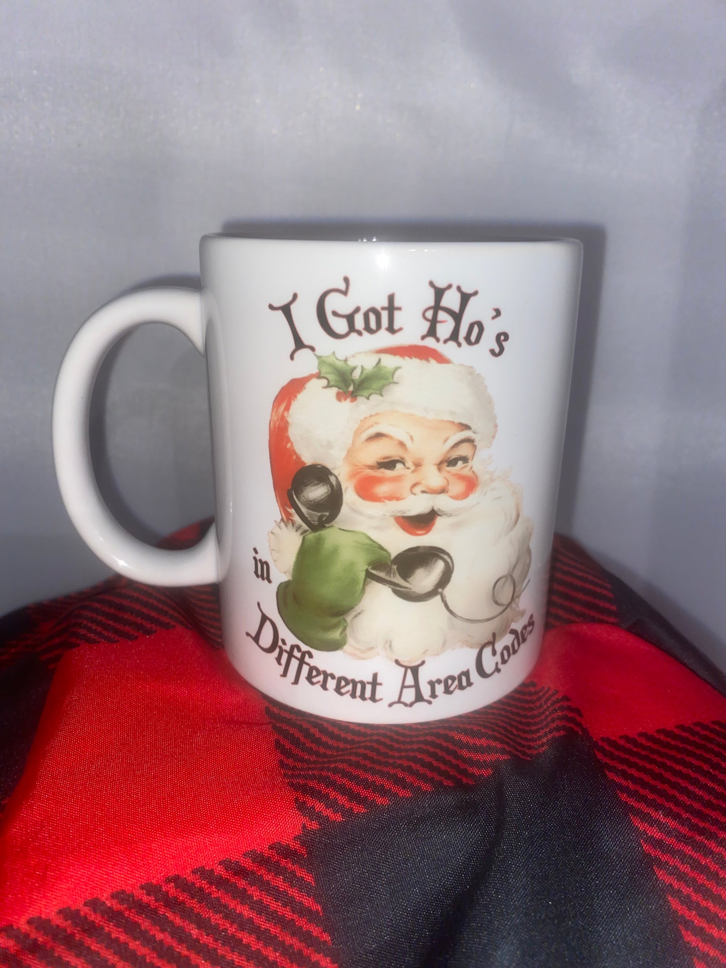 I Have Ho's in Different Area Codes Santa Holiday Coffee Mug