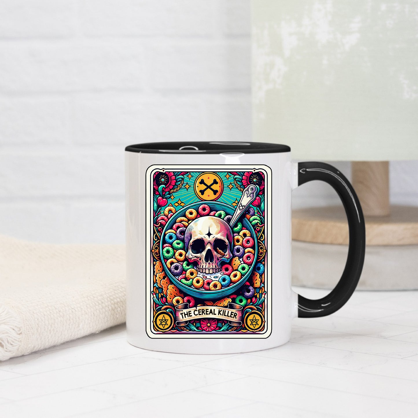 Cereal Killer Skeleton Tarot Reading Cards Coffee Mug