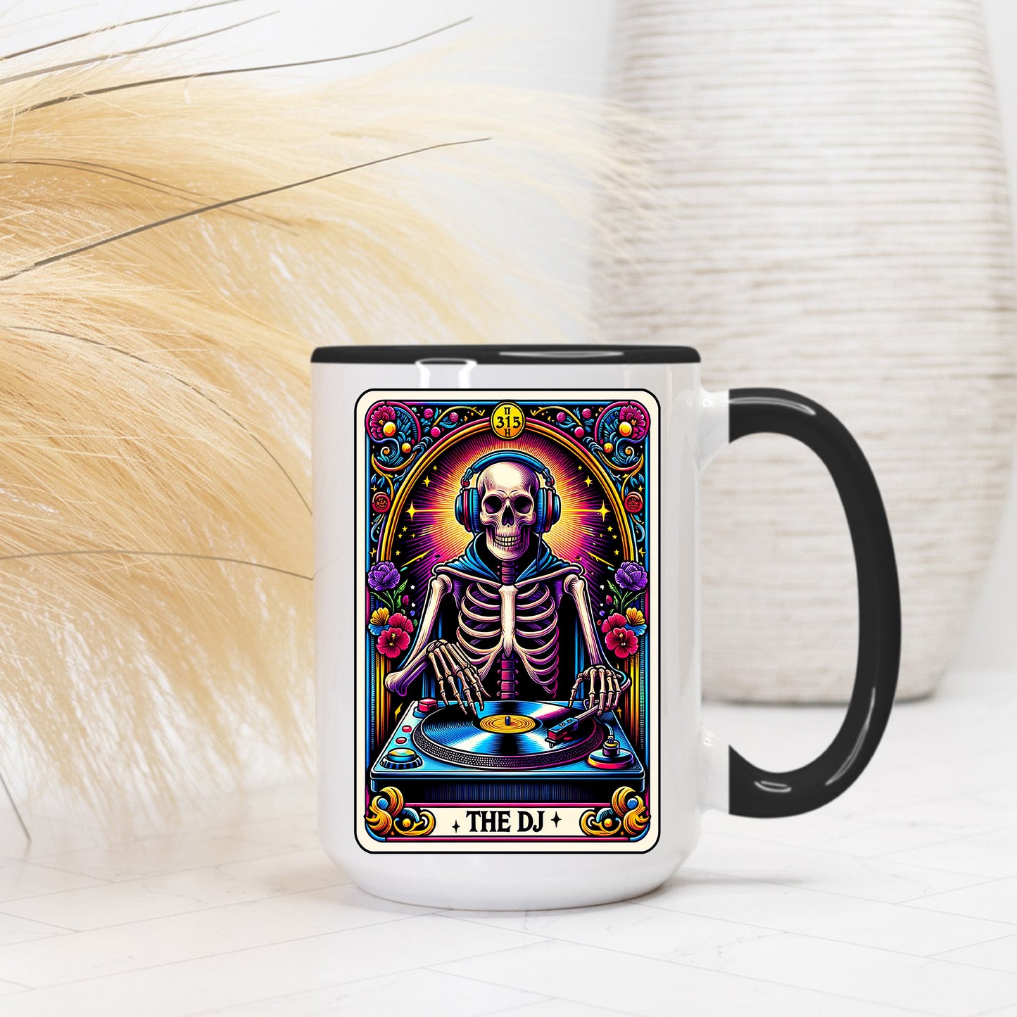 The DJ Skeleton Tarot Reading Cards Coffee Mug