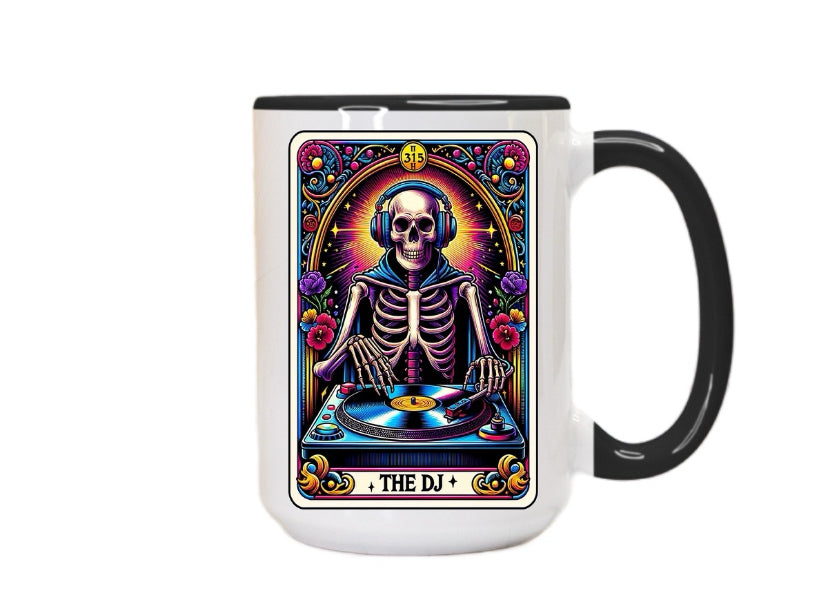 The DJ Skeleton Tarot Reading Cards Coffee Mug